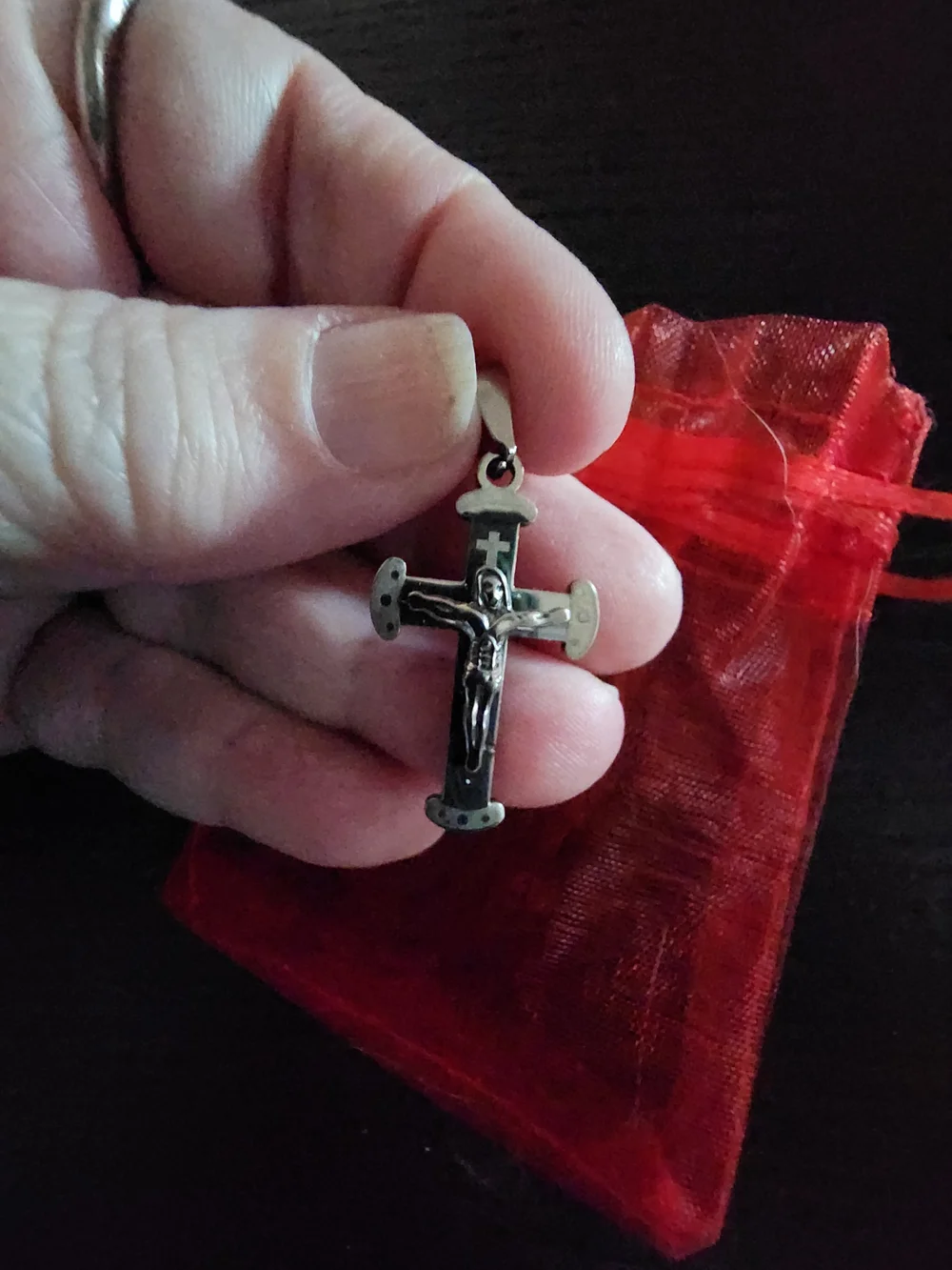 Silver Crucifix Pendant - Religious Cross Necklace